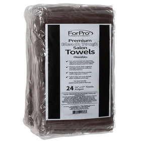 ForPro chocolate towel weave close-up highlighting 410 gsm ring-spun cotton durability