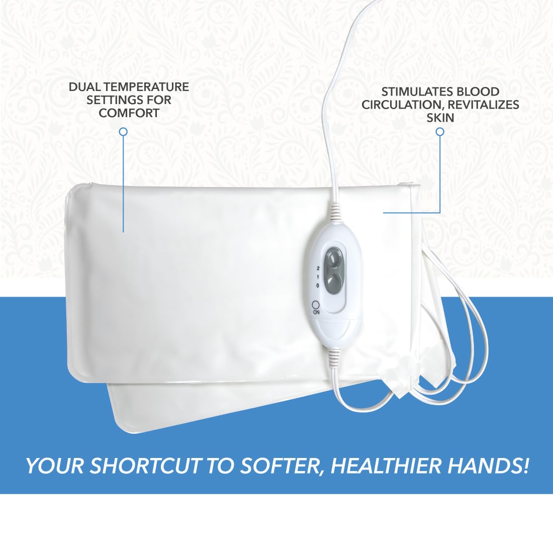 ForPro heated mitts in use at spa showing hands being warmed benefit