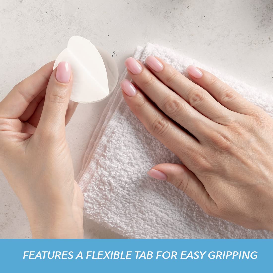 ForPro round wipe next to ruler showing 1.75 inch size for accurate nail coverage