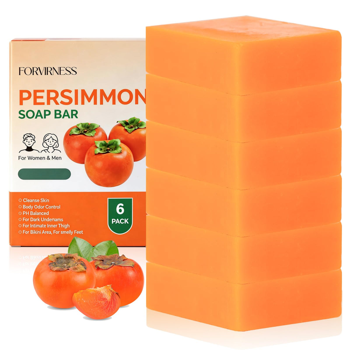 forvirness front packaging showing six soap bars and eco-friendly box increasing trust