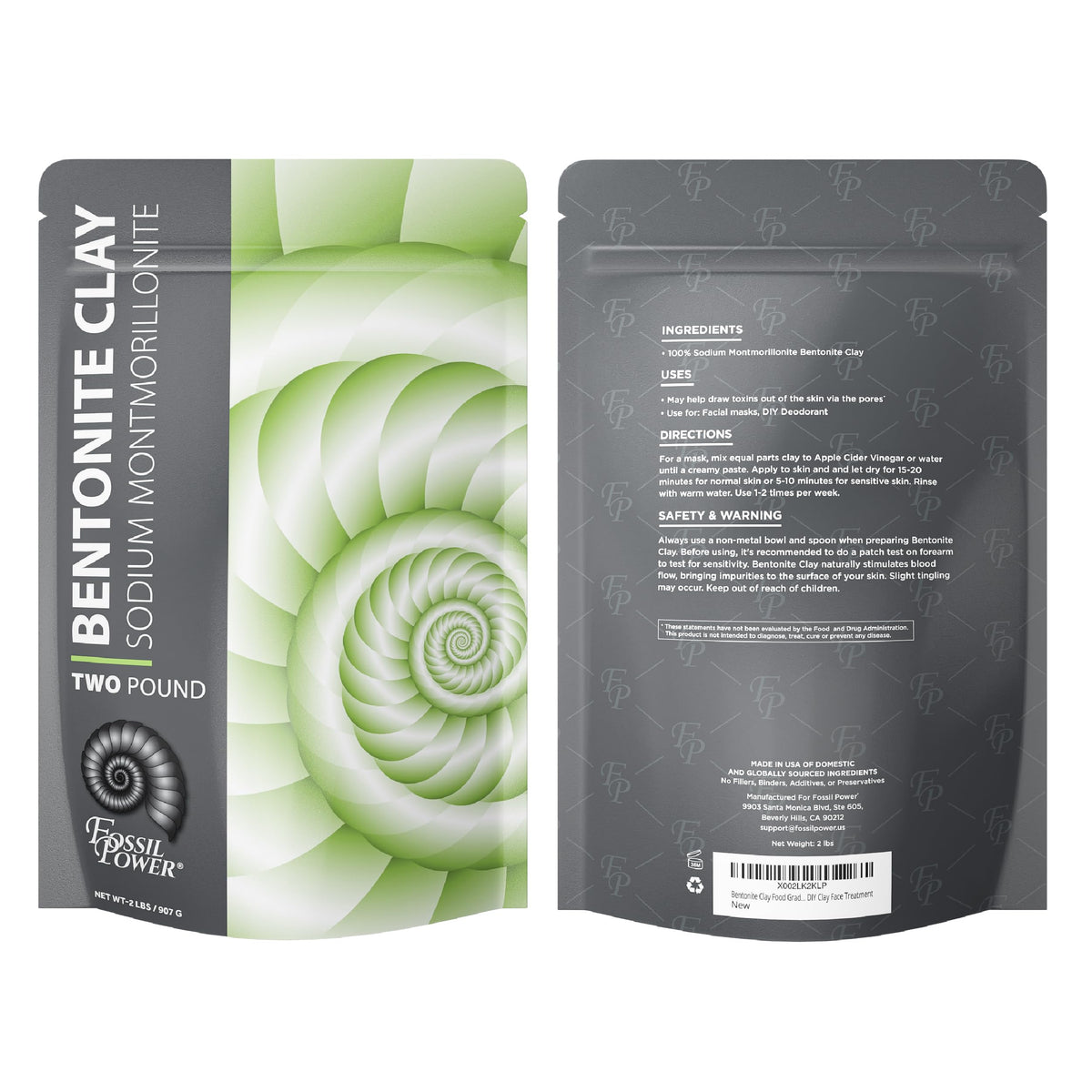 FOSSIL POWER lifestyle bath scene with clay products conveying home spa relaxation