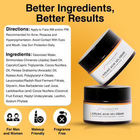 Foundation Skincare ingredient list close-up emphasizing fragrance-free, paraben-free