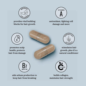 Foundation Skincare nutrition label close-up listing active hair-supporting ingredients