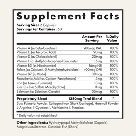 Foundation Skincare open supplement bottle with tablets ready to take, convenient daily use