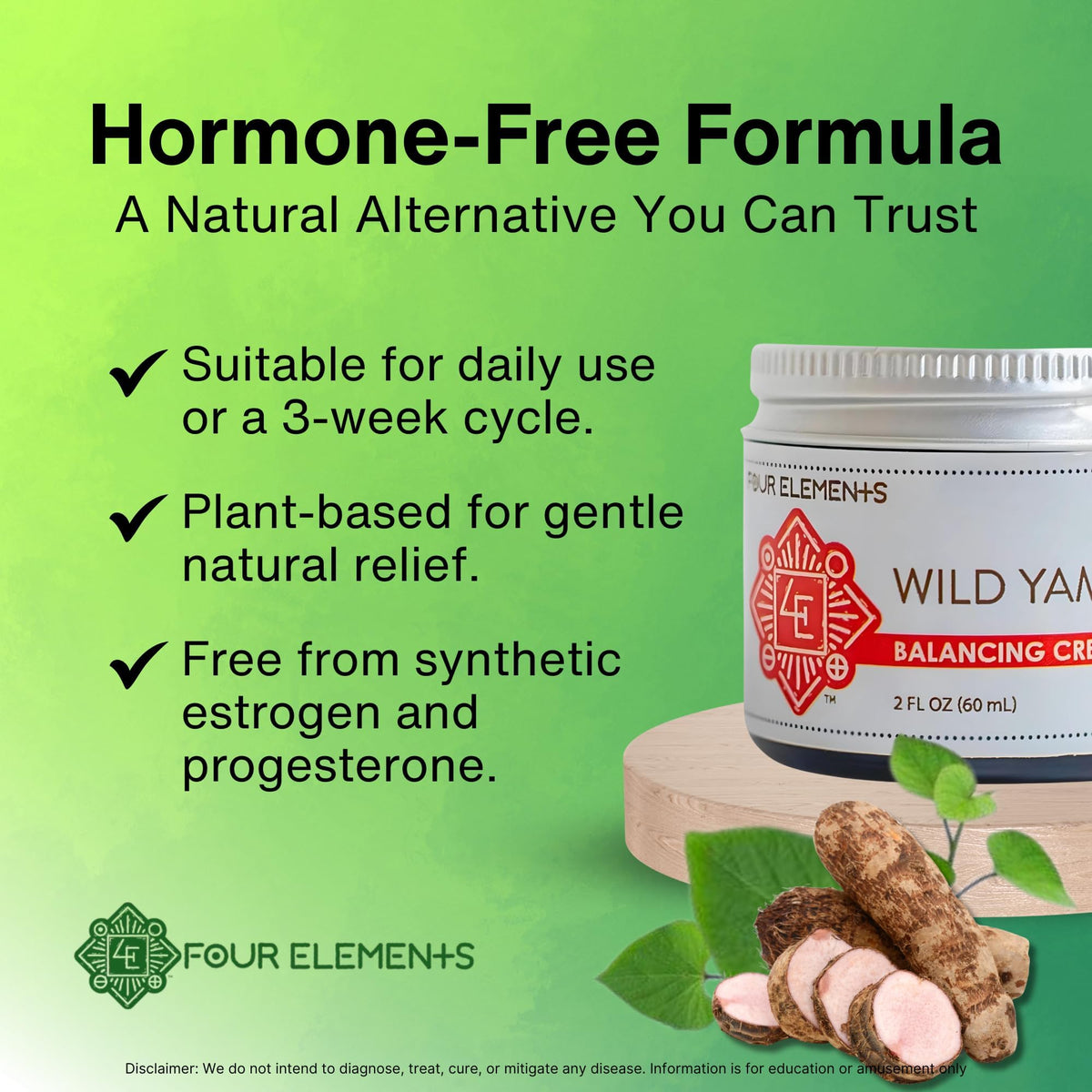 Four Elements 4E cream applied to skin demonstrating smooth absorption and hydration
