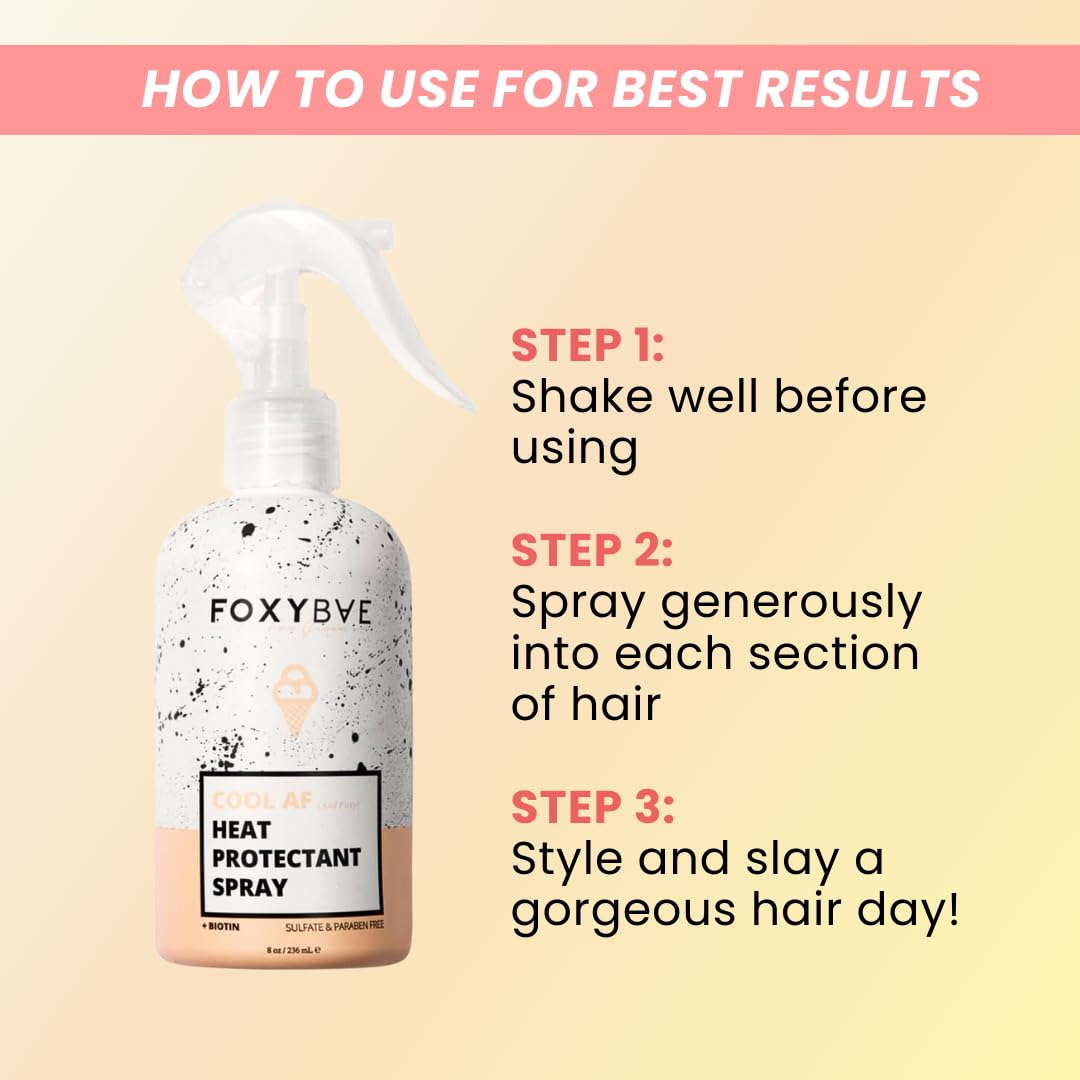 FoxyBae label close-up listing keratin, biotin, and clean-formula benefits