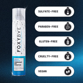 FoxyBae label close-up showing biotin and charcoal ingredients