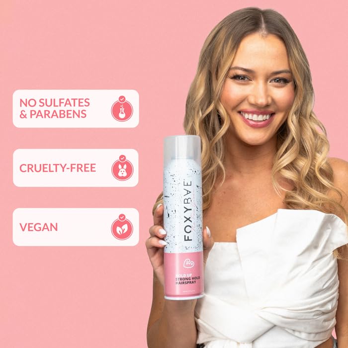 foxybae stylist applying spray delivering polished salon-quality hold