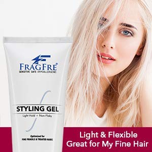 FRAGFRE bottle label close-up displaying hypoallergenic, paraben-free ingredients