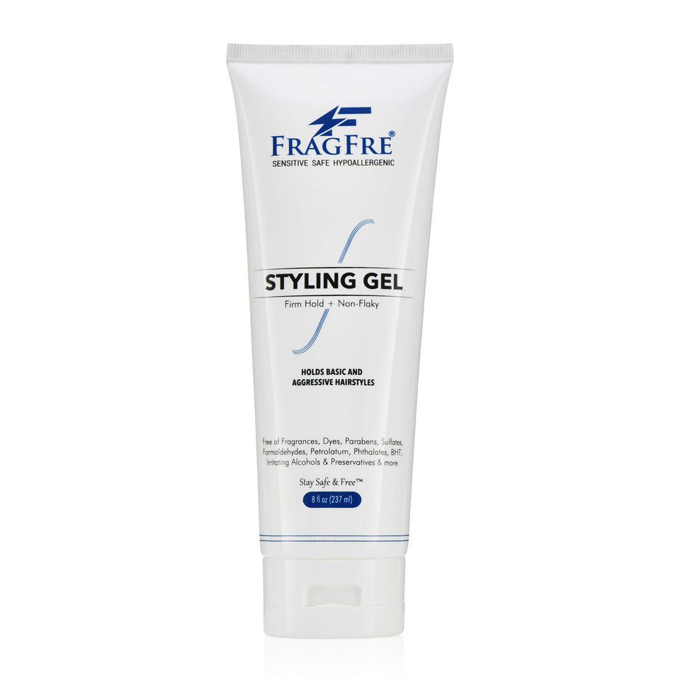 FRAGFRE front packaging showing 8 oz bottle and label, clear benefit of strong hold