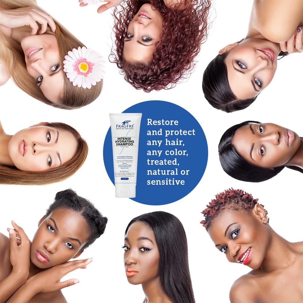 FRAGFRE before and after hair shows smoother, frizz-reduced results