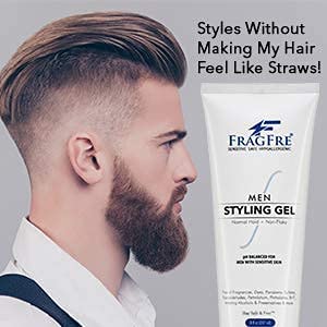 FRAGFRE gel on towel-dried hair showing added texture and volume benefit