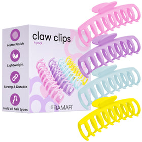 framar front view of large pastel claw clip showing matte finish and secure hold