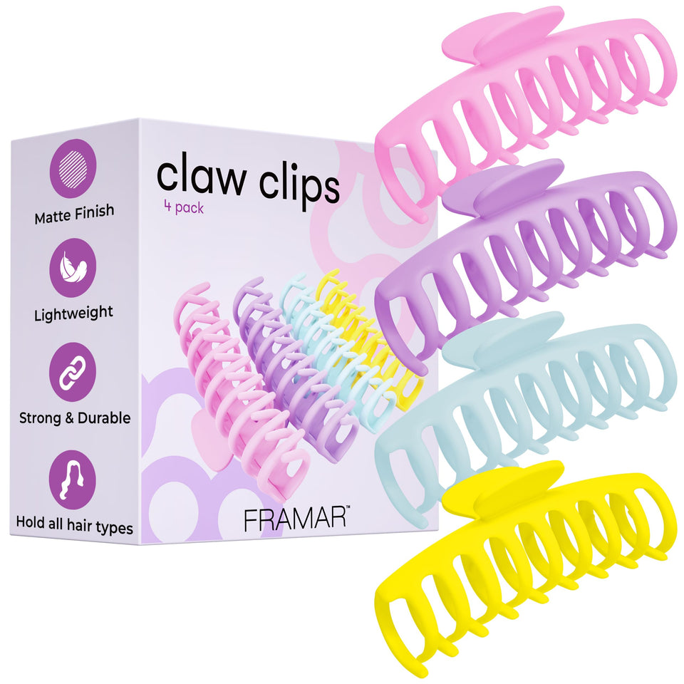 framar front view of large pastel claw clip showing matte finish and secure hold