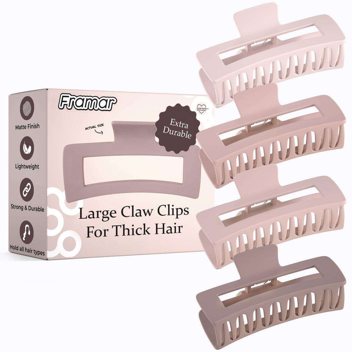 FRAMAR large claw front view showing matte finish and secure hold