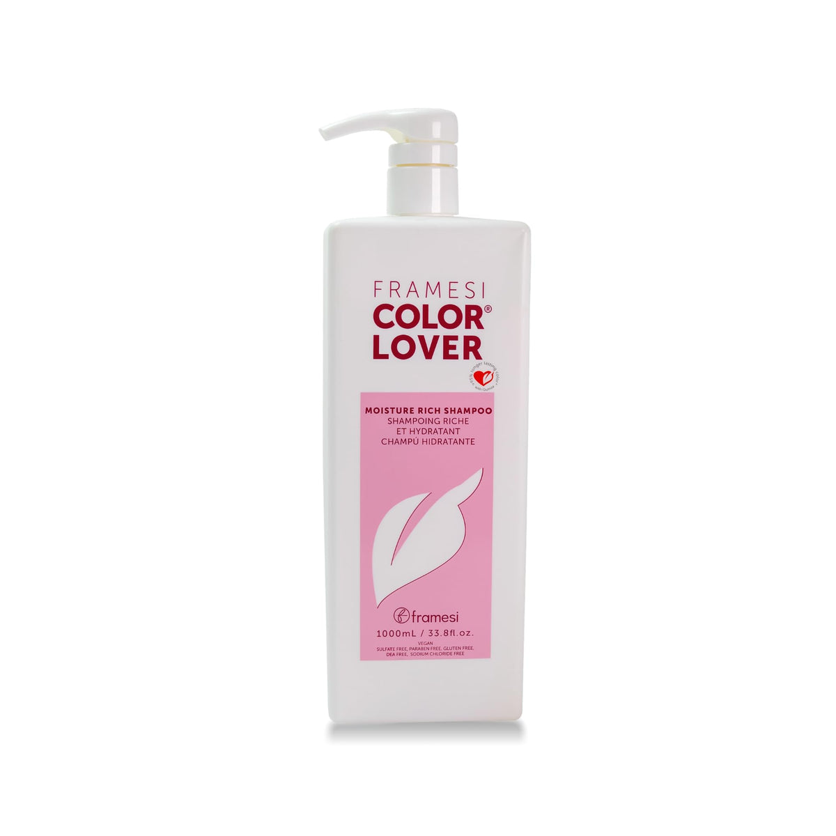 Framesi color lover front bottle showing label and benefit for vibrant hair