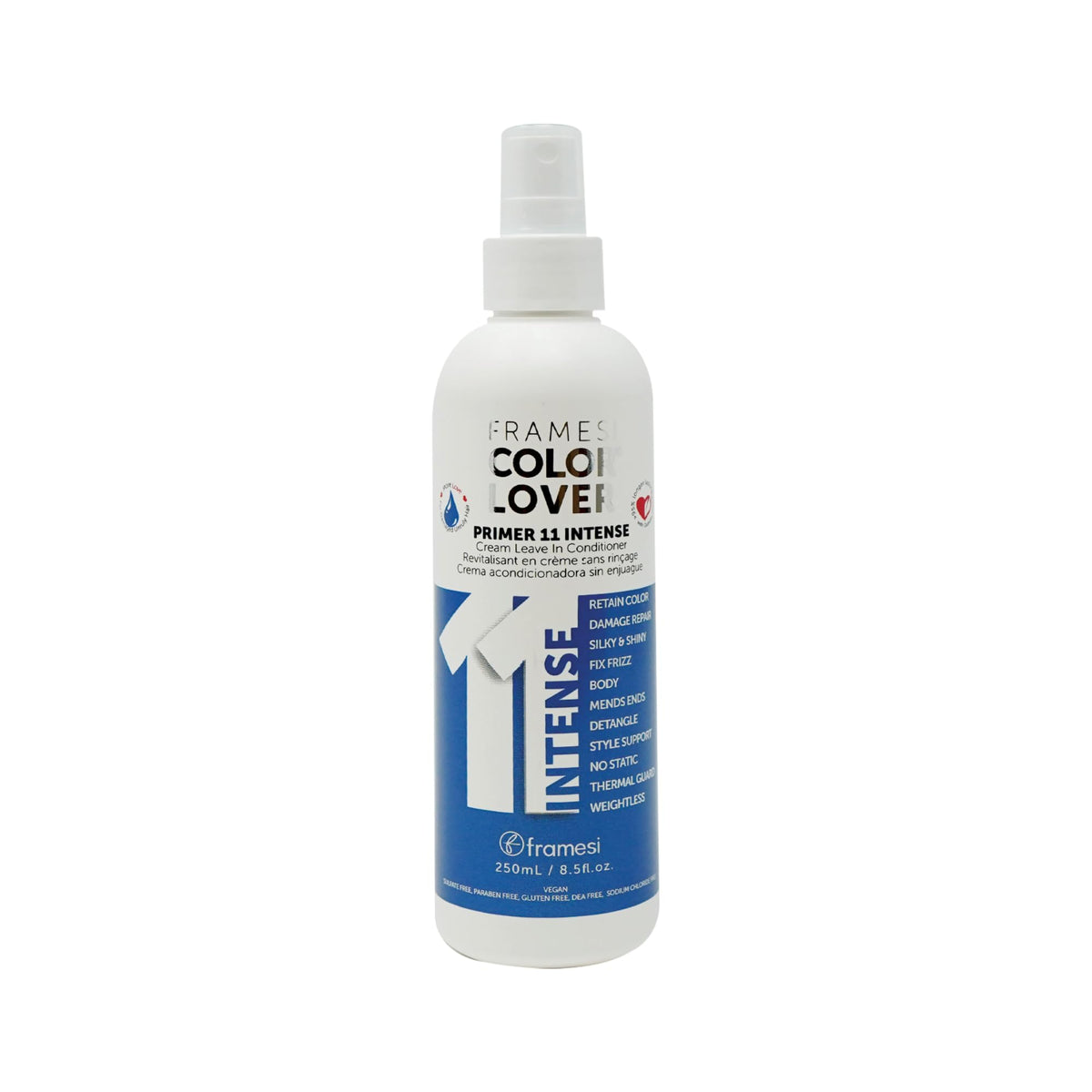 Framesi Color Lover Primer front bottle showing label and size, promotes color protection
