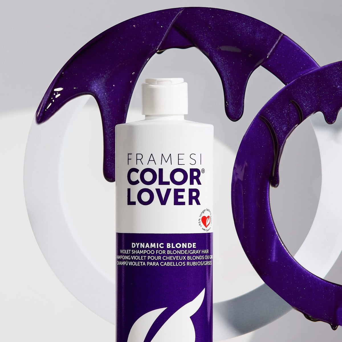 framesi pouring purple shampoo texture for toning benefit