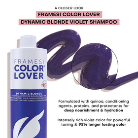 framesi shampoo lather on blonde hair showing brass removal