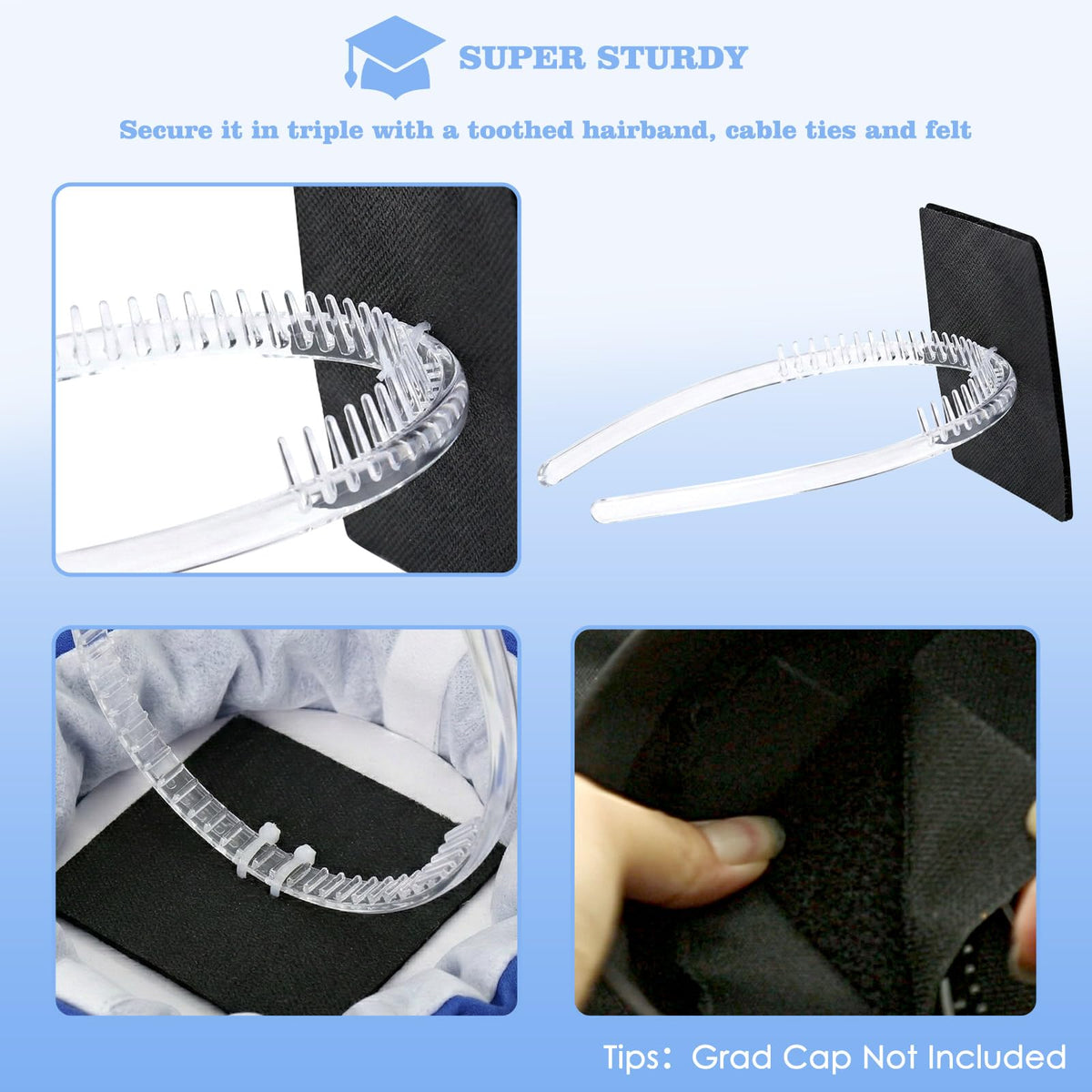 franimo headband installed inside mortarboard showing stable cap fit