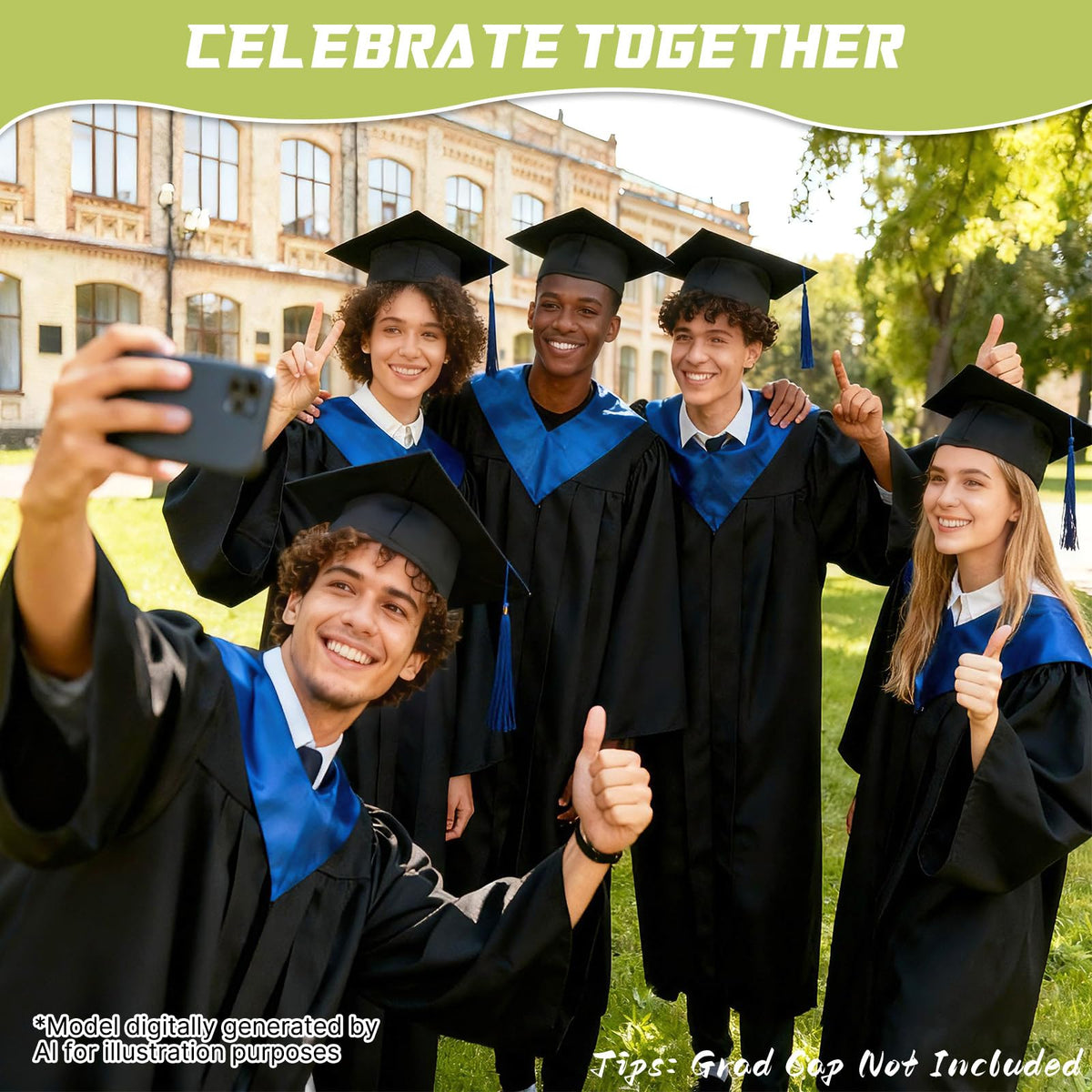 Franimo headband in use under mortarboard keeping cap stable