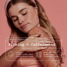 frank body scrub being applied in shower for smooth hydrated skin