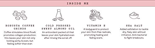 frank body label close-up highlighting ingredient callouts and vegan claim