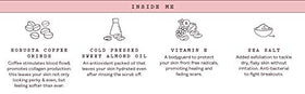 frank body label close-up highlighting ingredient callouts and vegan claim