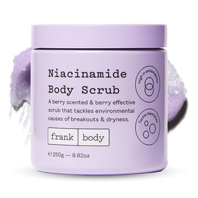 frank body front jar showing product packaging and berry scent benefit