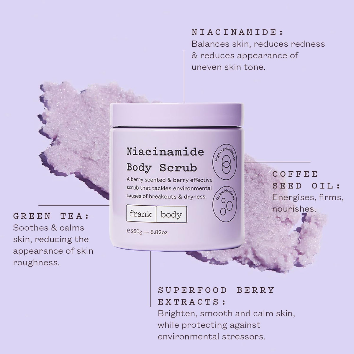 frank body close-up texture of whipped scrub revealing gentle exfoliation