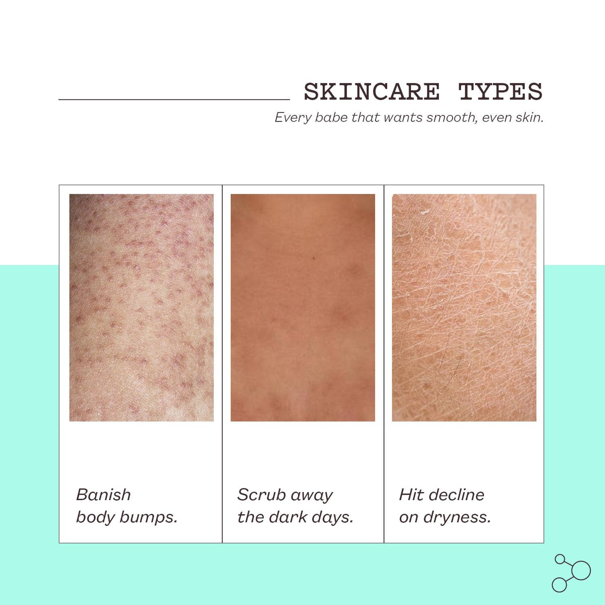 frank body scrub massaged onto leg illustrating smoother, decongested skin