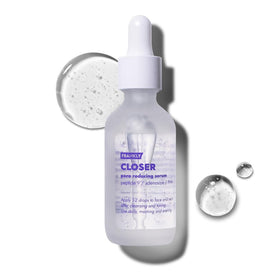 FRANKLY Closer Serum front packaging showing bottle and label benefit