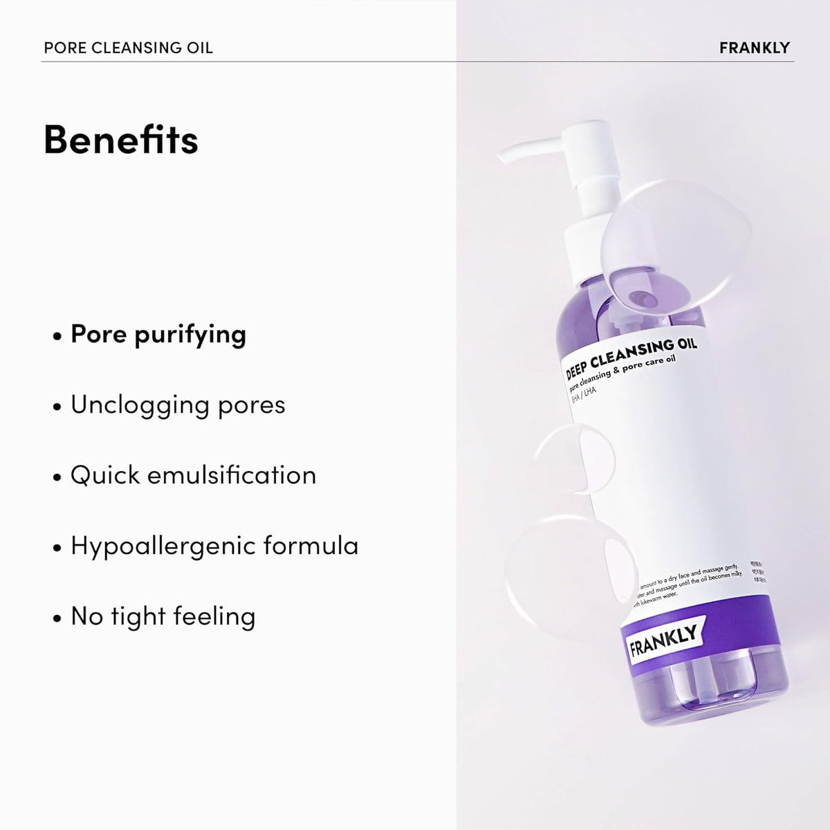 FRANKLY pump dispensing a droplet to show controlled application and convenience