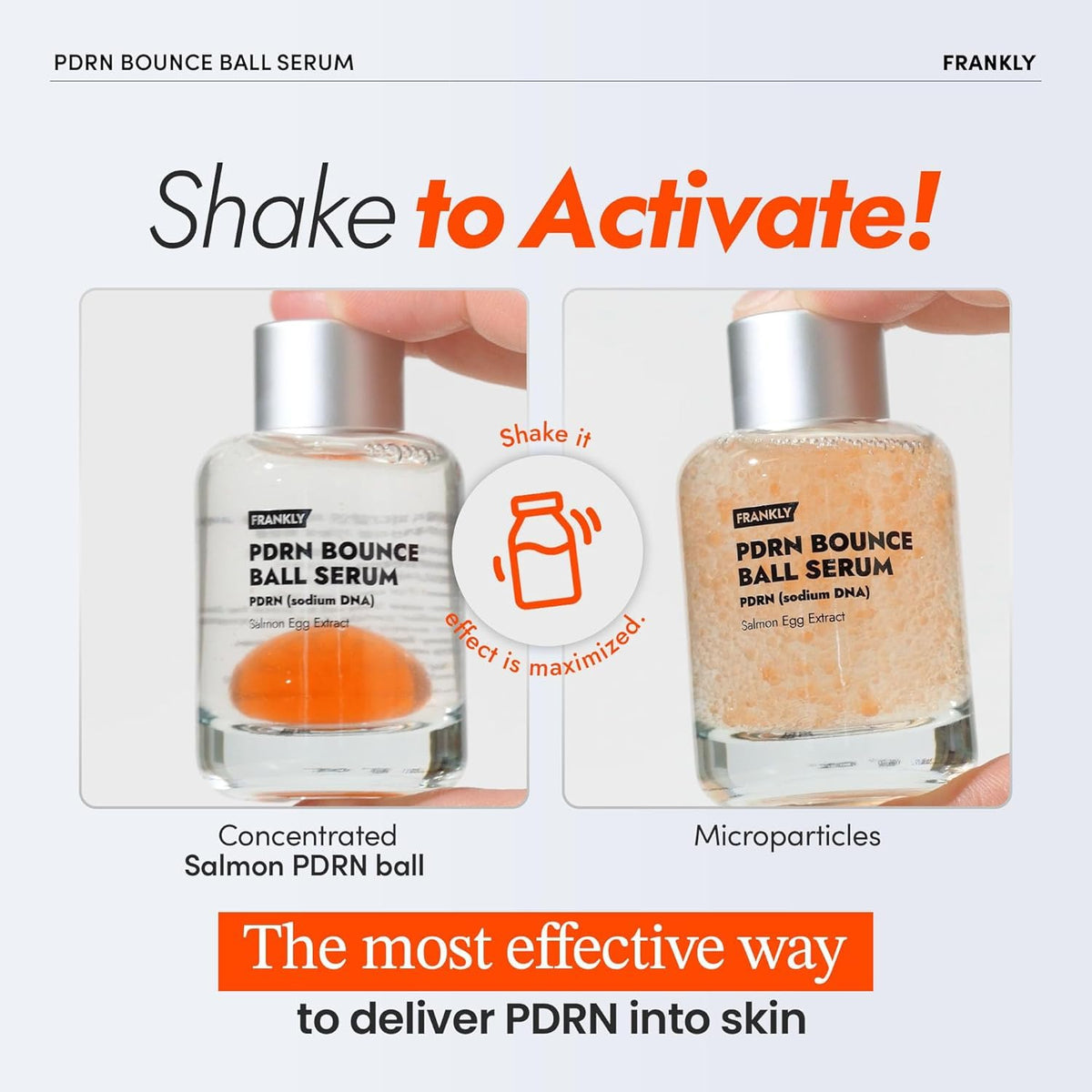 FRANKLY serum dispensed in hand demonstrating fast absorption and smooth finish