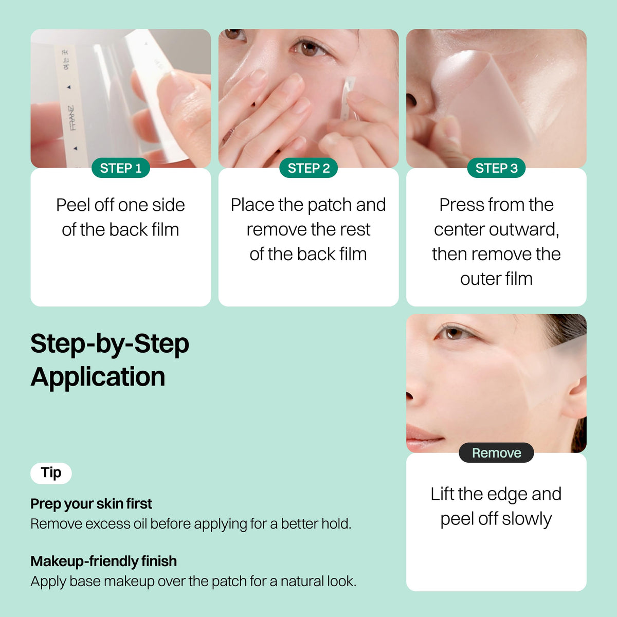 FRANZ packaging detail and disposal instructions for single-use patches