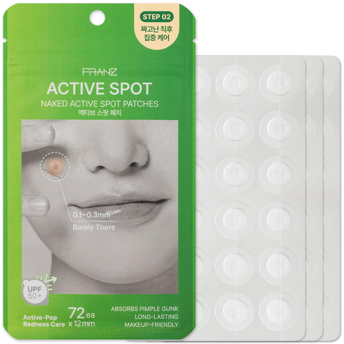 FRANZ front packaging showing 72 patches and resealable pouch for convenience