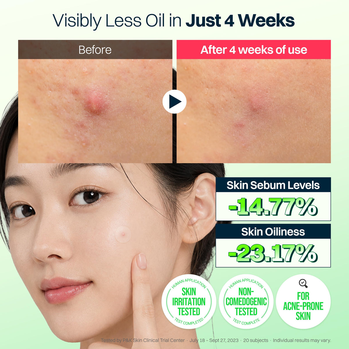 FRANZ patch discreetly worn under makeup showing invisible coverage advantage