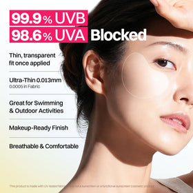 FRANZ patch applied under eye demonstrating near-invisible coverage