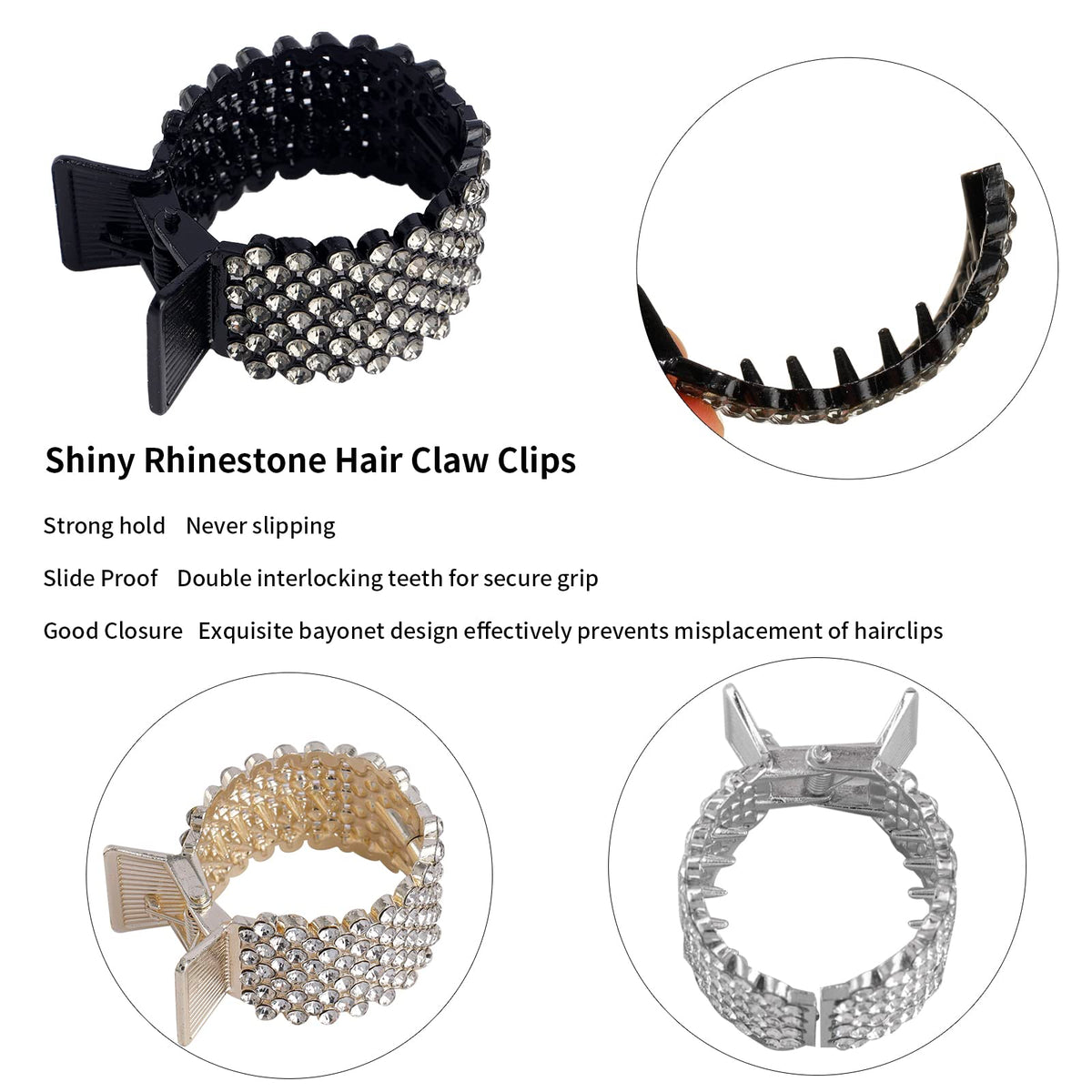 FRDTLUTHW side profile open clip shows spring hinge and durable alloy