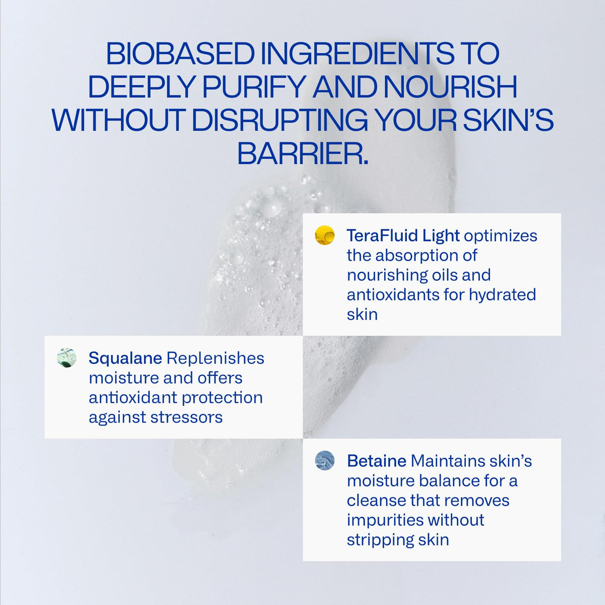 Freaks of Nature gel texture close-up illustrates gentle, effective cleansing