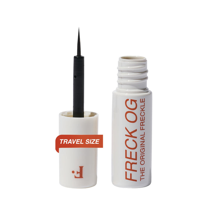 Freck Beauty Freck OG mini front packaging showing compact travel benefit
