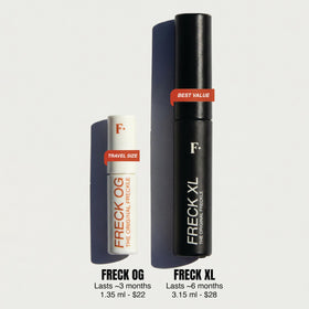 Freck Beauty Freck OG pigment dot on skin showing realistic texture