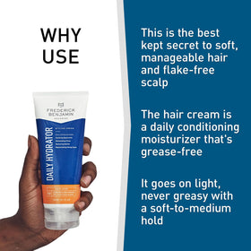 Frederick Benjamin cream texture close-up illustrating lightweight moisturizing effect