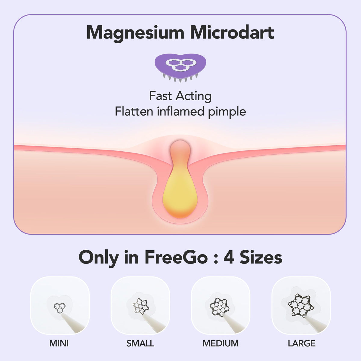 FreeGo patch applied on cheek demonstrating discreet coverage and calming benefit