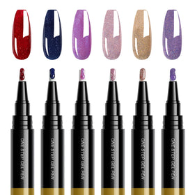 FREEORR front packaging showing six glitter gel pen colors and compact set benefit
