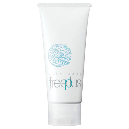 freeplus Kanebo mild soap front view showing compact 100g bar and benefits