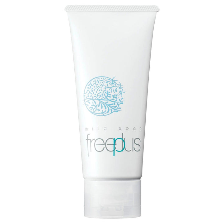 freeplus Kanebo mild soap front view showing compact 100g bar and benefits
