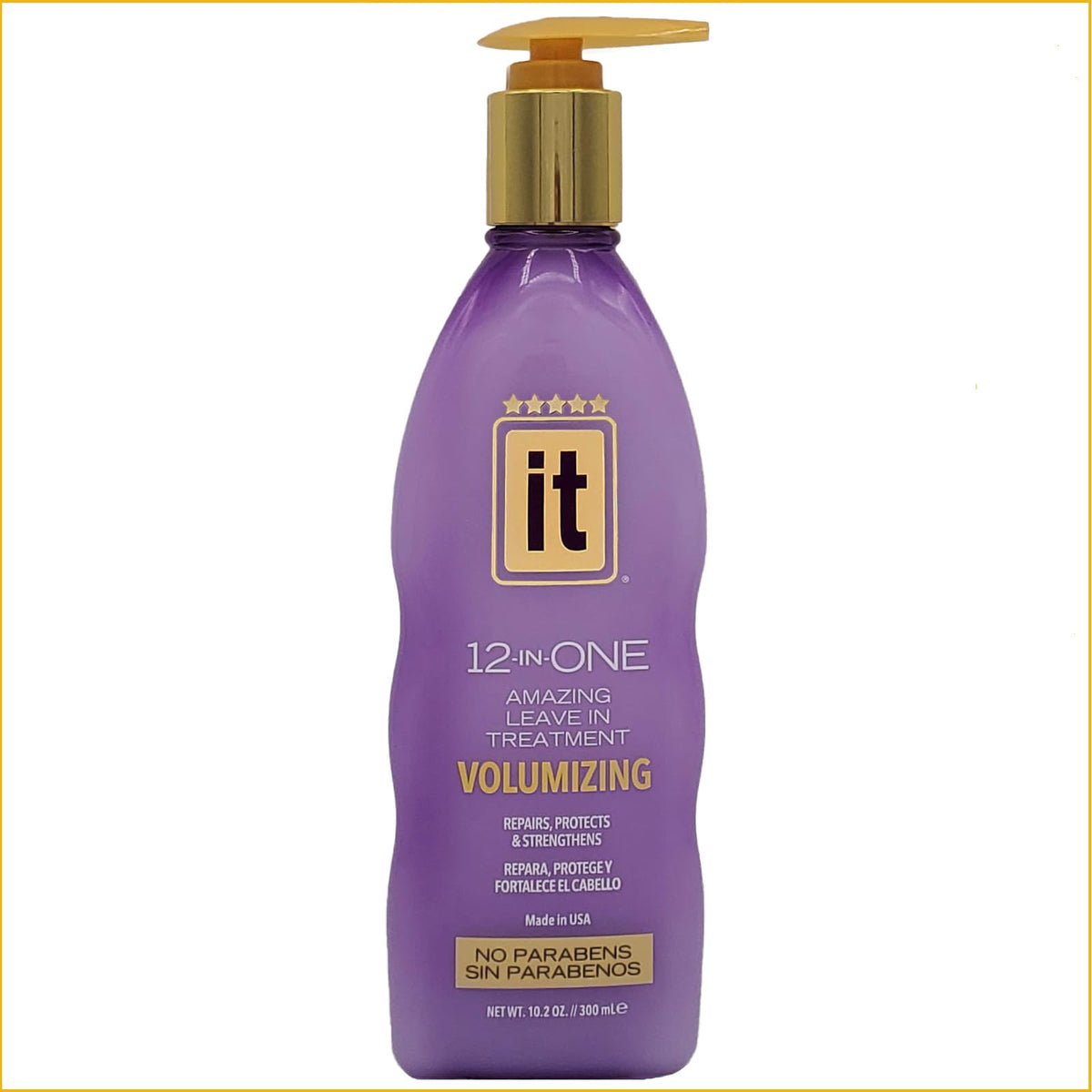 Freeze It front packaging with pump showing volumizing treatment and easy dispensing