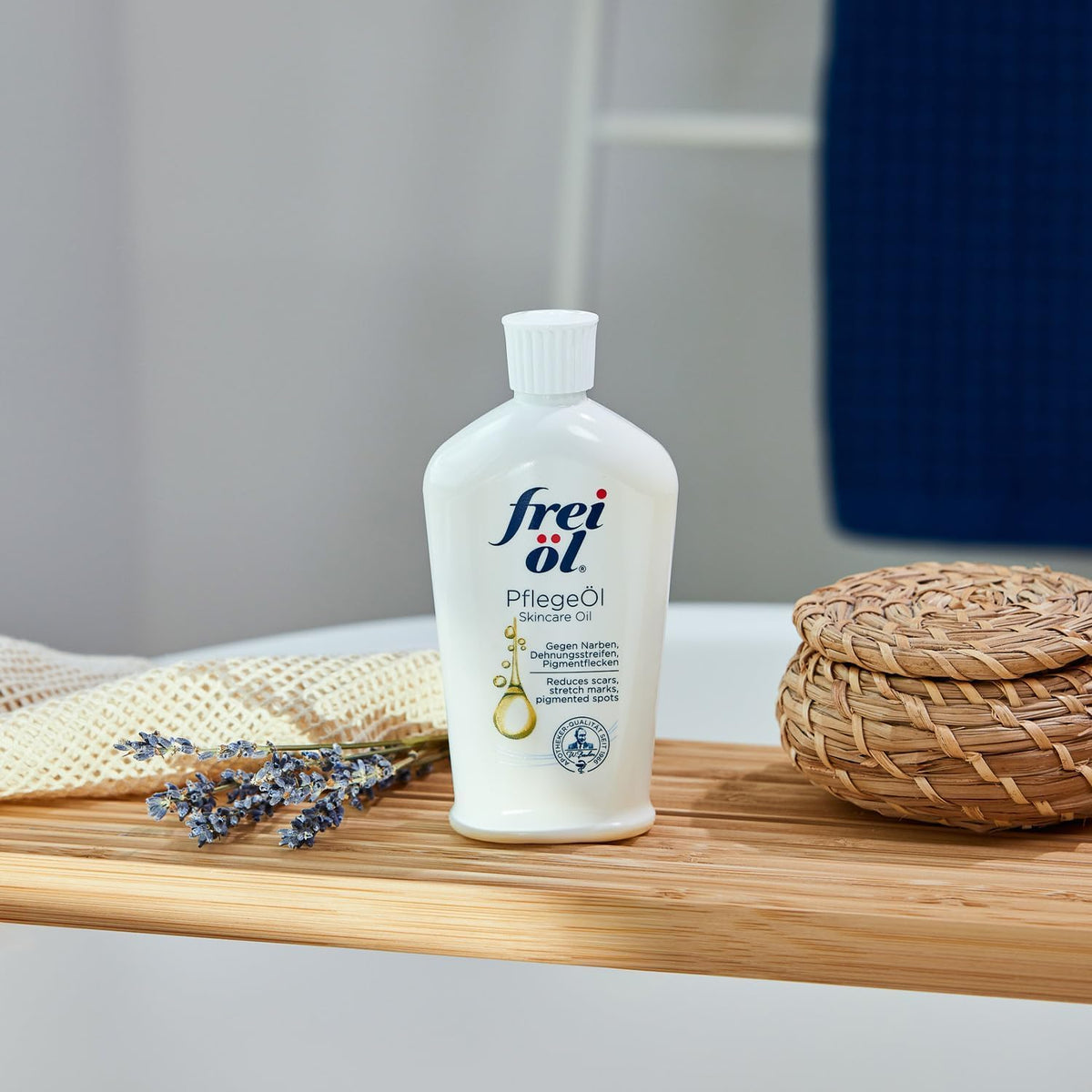 frei öl bottle with packaging box showing full product presentation and gifting option