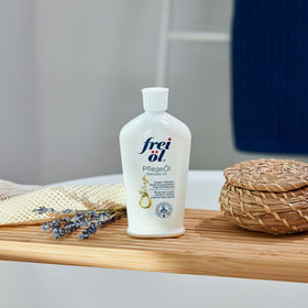 frei öl bottle with packaging box showing full product presentation and gifting option